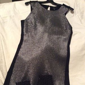Sanctuary Dress Silver Glitz / Black.  Sz M